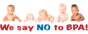 Several cute babies say NO to BPA