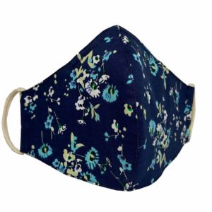 This flowered plastic-free reusable cotton face mask comes with a nose bridge and ear loops for a tight fit.