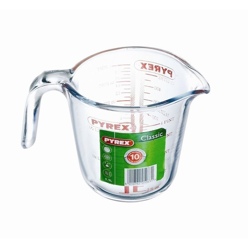 Measuring Cup - French Borosilicate PYREX with Red Label - 0.5 Liter