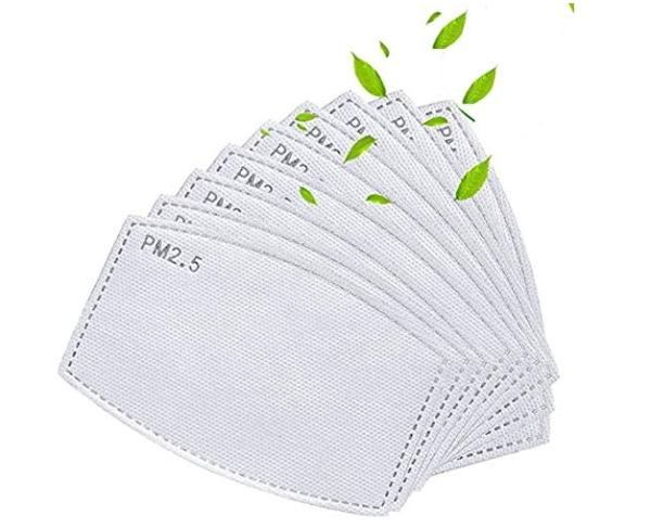 These reusable carbon filters work in reusable cotton face masks and improve their effectiveness.