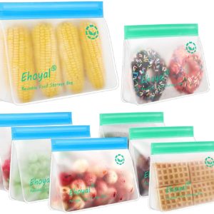 plastic-free reusable food bags stand up for easy filling