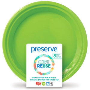 Image shows Preserve reusable party plate made of recycled plastic.