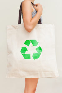 shopping woman recycling bag