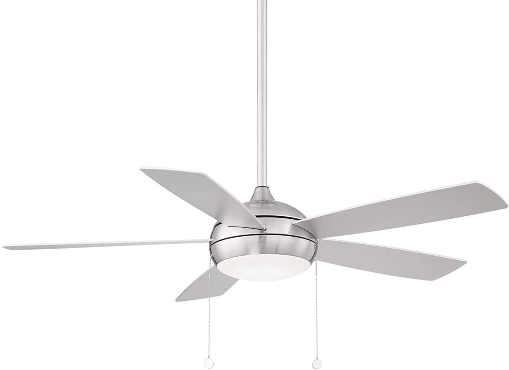 Energy saving ceiling fan comes with dimmable LED light kit.