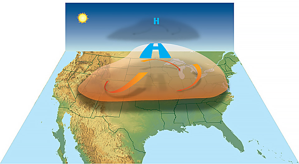 This heat dome is causing the climate change heat wave.